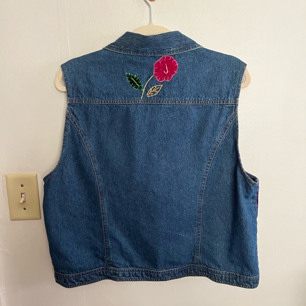 Vintage Susan Bristol Patchwork Vest Tapestry velvet Floral Petite Small 90s - Picture 3 of 6